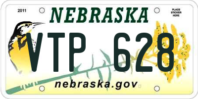 NE license plate VTP628