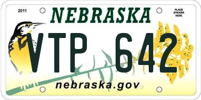 NE license plate VTP642