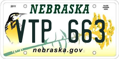 NE license plate VTP663