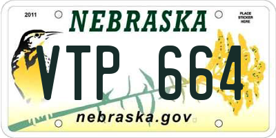 NE license plate VTP664