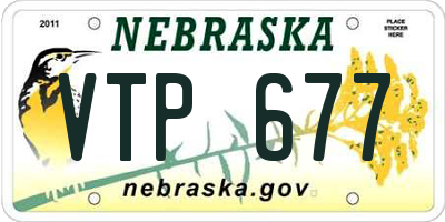 NE license plate VTP677
