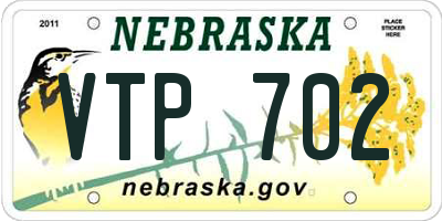 NE license plate VTP702