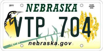 NE license plate VTP704