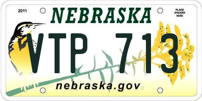 NE license plate VTP713