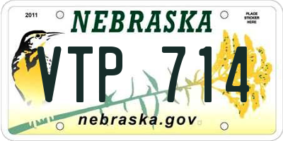 NE license plate VTP714