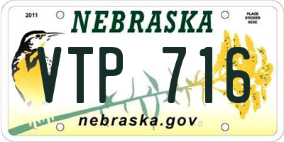 NE license plate VTP716