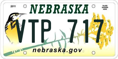 NE license plate VTP717