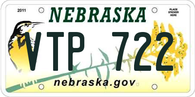 NE license plate VTP722