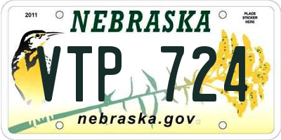 NE license plate VTP724