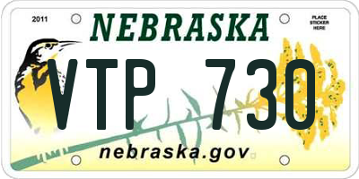 NE license plate VTP730