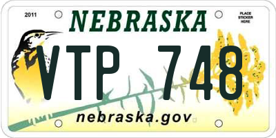 NE license plate VTP748