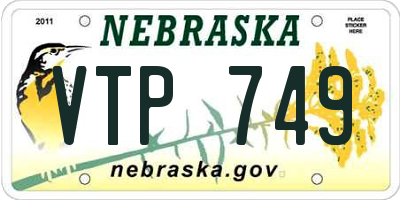 NE license plate VTP749