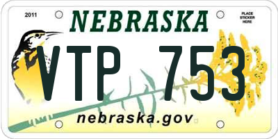 NE license plate VTP753