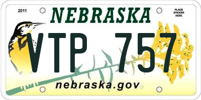 NE license plate VTP757