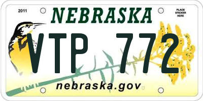 NE license plate VTP772