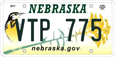 NE license plate VTP775