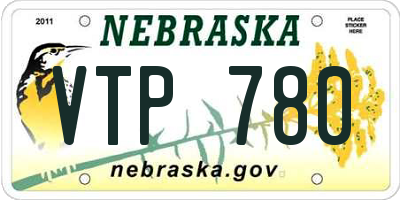 NE license plate VTP780