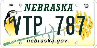 NE license plate VTP787