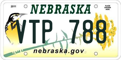 NE license plate VTP788