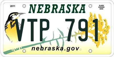 NE license plate VTP791