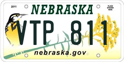 NE license plate VTP811