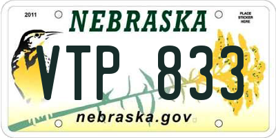 NE license plate VTP833