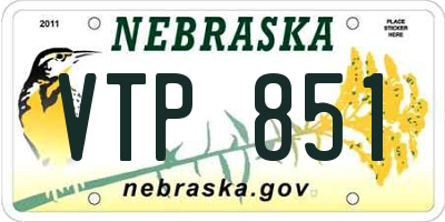 NE license plate VTP851
