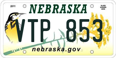 NE license plate VTP853