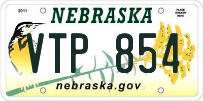NE license plate VTP854
