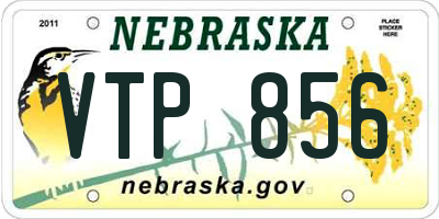 NE license plate VTP856