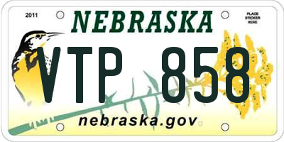 NE license plate VTP858