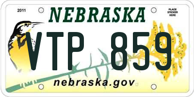 NE license plate VTP859