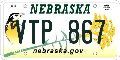 NE license plate VTP867