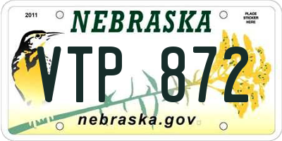 NE license plate VTP872