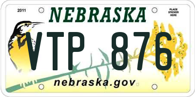 NE license plate VTP876