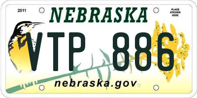 NE license plate VTP886