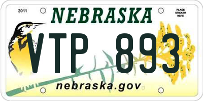 NE license plate VTP893