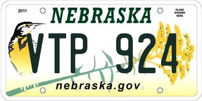 NE license plate VTP924