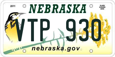 NE license plate VTP930