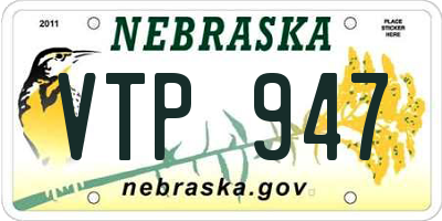 NE license plate VTP947