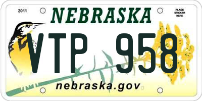 NE license plate VTP958