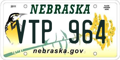 NE license plate VTP964