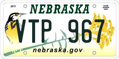 NE license plate VTP967