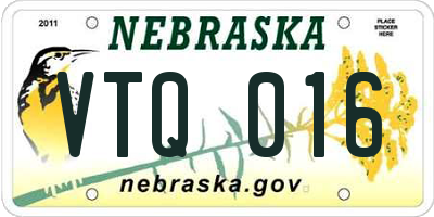 NE license plate VTQ016