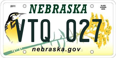 NE license plate VTQ027