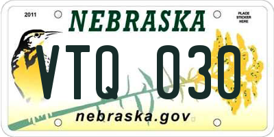 NE license plate VTQ030