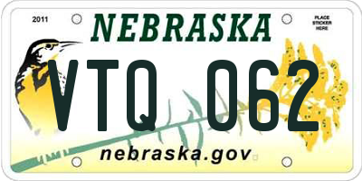 NE license plate VTQ062