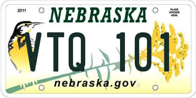 NE license plate VTQ101