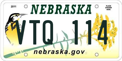 NE license plate VTQ114