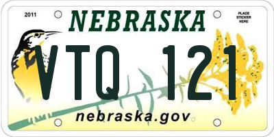 NE license plate VTQ121